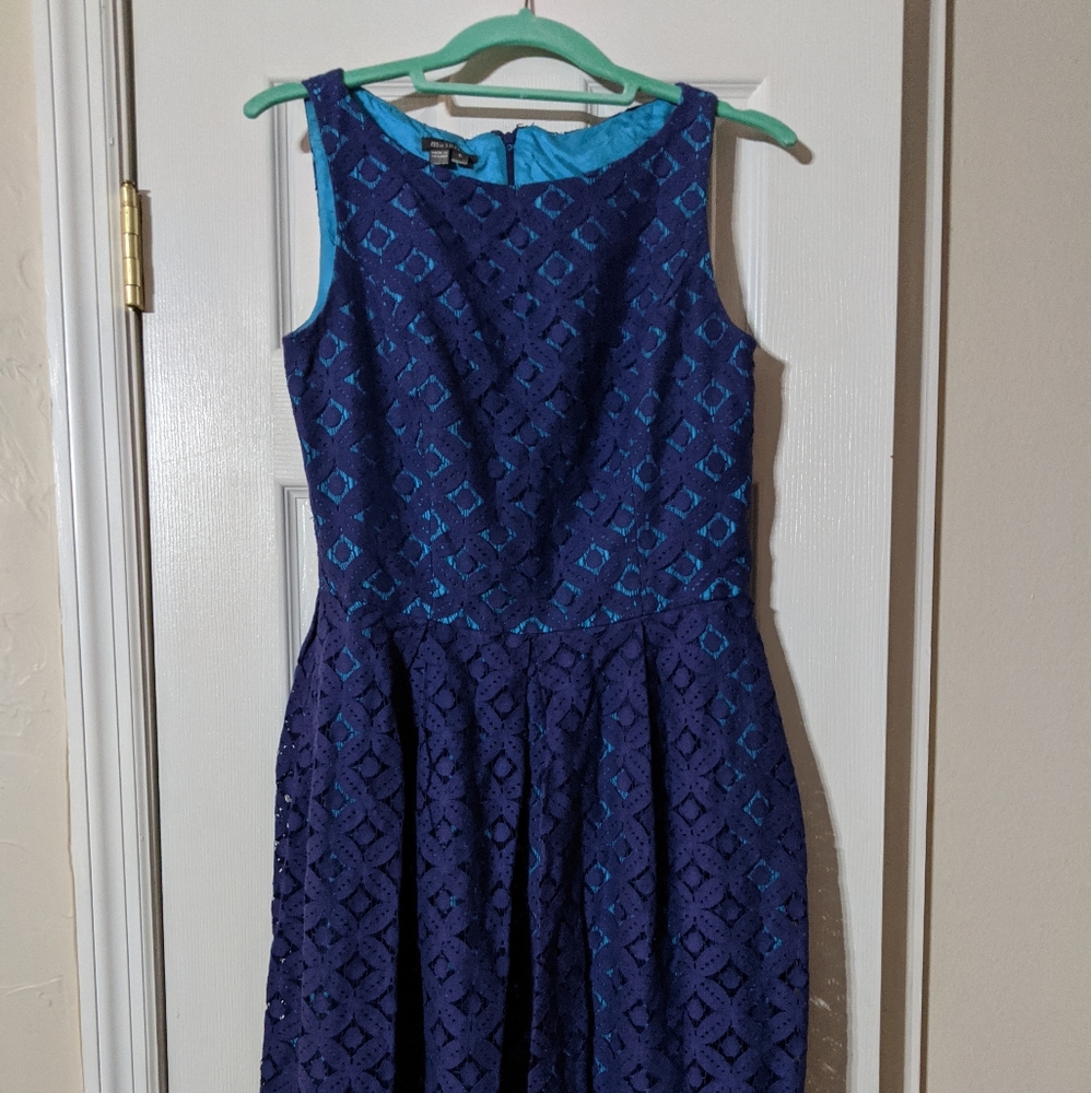 Musette eyelet blue lace dress. Size 6